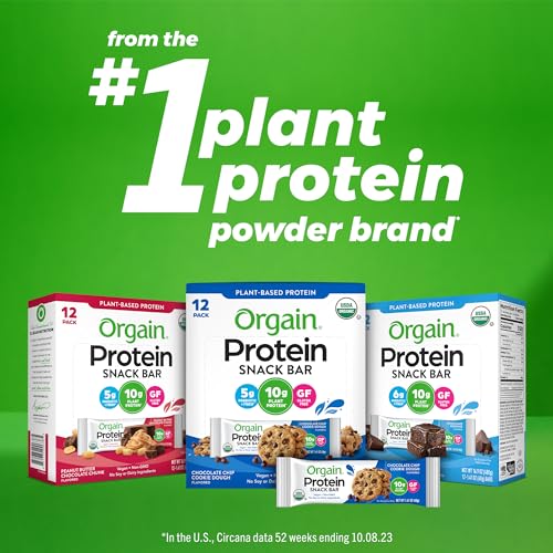Orgain Organic Vegan Protein Bars, Peanut Butter - 10g Plant Based Protein Orgain buy supplements canada