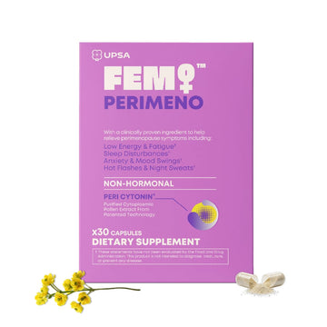 Upsa FEM Perimeno Perimenopause Supplements for Women - Non-Hormonal Pre-Menopause Support for Hot Flashes, Night Sweats, Mood, Sleep & Low Energy - 30 Capsules Upsa buy supplements canada