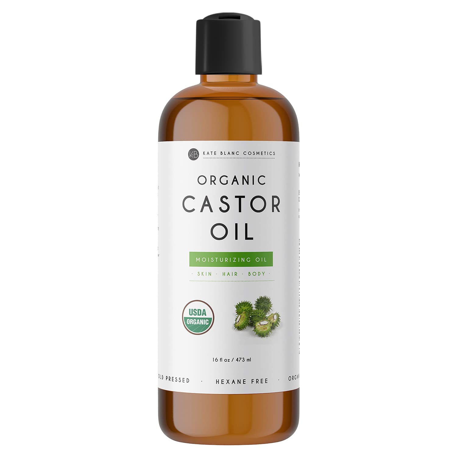 Kate Blanc Cosmetics Castor Oil 16oz - USDA Certified Organic. Cold-Pressed, 100% Pure Kate Blanc Cosmetics buy supplements canada