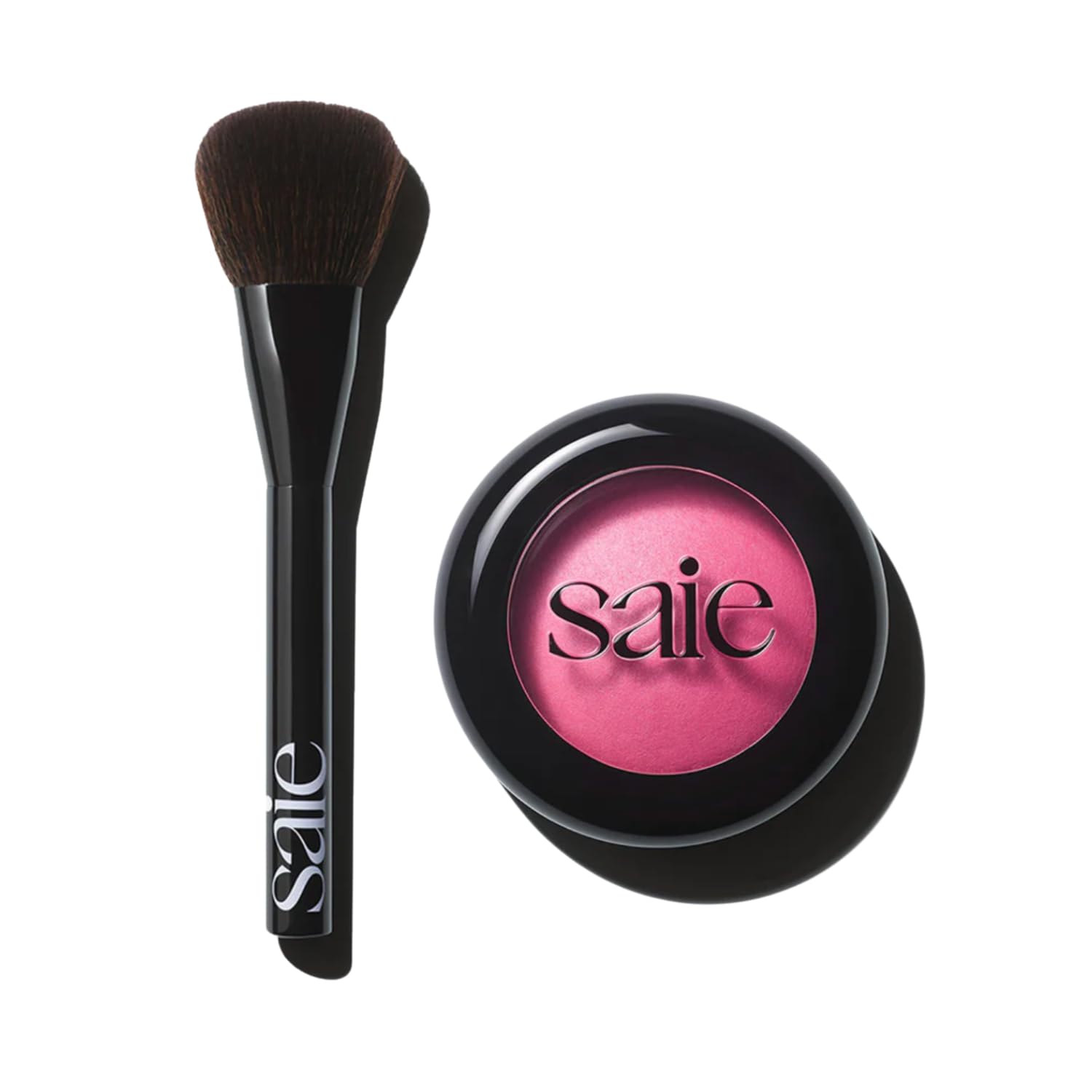 Saie Blush & Brush Duo - SuperSuede Baked Blush in Amore (.01 oz) & Powder Blush Brush - Talc-Free, Moisturizing Blush with Vegan, Fluffy Brush for Seamless Application Saie buy supplements canada