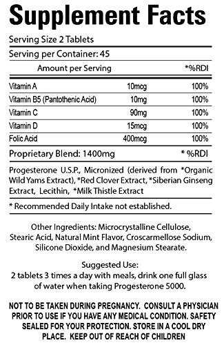 Organic Farm Vitamins Progesterone 5000 - Body glandular System Dietary Supplement, 100% Natural Progesterone Pills - Formula to Balance Hormones - progesterone Supplement, 90 Tablets Organic Farms Vitamins buy supplements canada