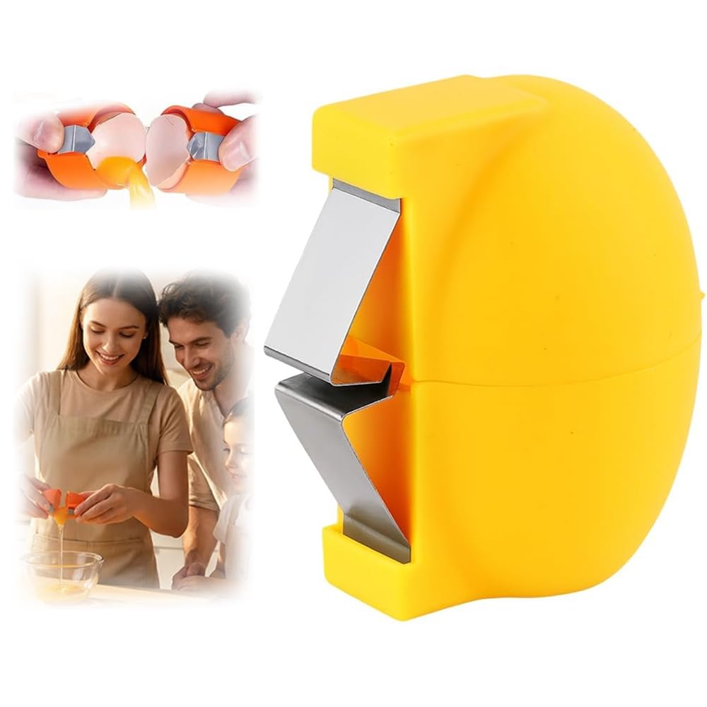 New Egg Shell Opener Egg Cracker Tool Stainless Steel, Multifunctional Egg Shell Opener for Raw Or Hard-Boiled Eggs, Kitchen Gadget for Cooking Baking (Yellow) CLRZOL buy supplements canada