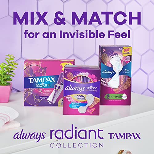 Tampax Radiant Tampons, Regular Absorbency, with Leakguard Braid, Unscented, 84 Count Tampax buy supplements canada