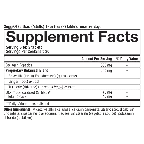 Youtheory Joint Complex with UC-II, 60 Count (1 Bottle) YouTheory buy supplements canada
