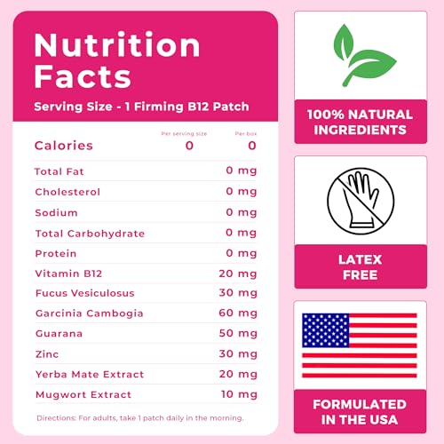 Firming B12 Patches (Pack of 36) - 100% Natural Vitamin Patches for Women, Energy & Body Support Spirit Patches buy supplements canada