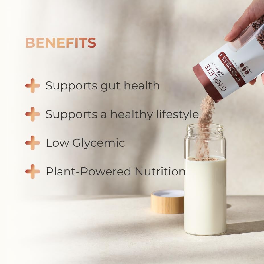 Complete by JuicePlus+ Dutch Chocolate Shakes - Plant-Based Nutrition - Whole Food Based Shake Powder with Protein, Fiber & Prebiotics - 30 Servings (2 Pouches, 15 Servings Each) Juice Plus+ buy supplements canada