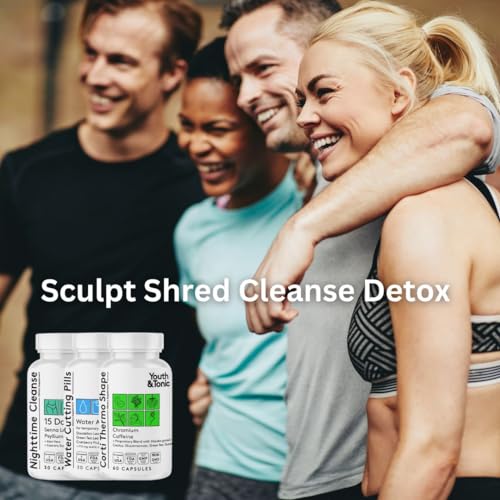 Sculpt Shred Cleanse Detox as 3x Action Diet Pills for Puffiness Belly Bloating & Loss of Waste Youth & Tonic buy supplements canada