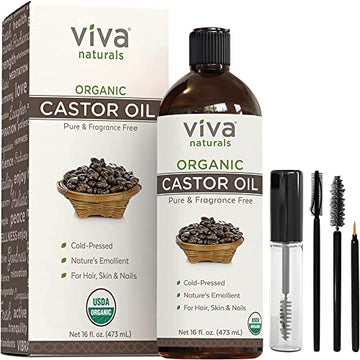 Viva Naturals Organic Castor Oil, 16 fl oz - Cold Pressed Castor Oil for Skin, Hair and Lashes - Traditionally Viva Naturals buy supplements canada
