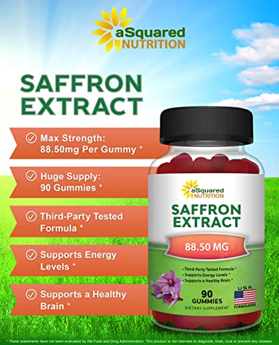 Saffron Gummies - Saffron Extract Supplement - Pure Gummy Supplements Alternative aSquared Nutrition buy supplements canada