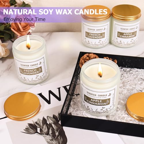 4 Pack Candles for Home Scented, Lavender & Cinnamon Candles Gifts for Women, 28 oz 200H Long zsaltt buy supplements canada