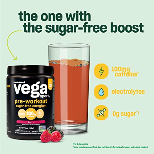 Vega Sport Sugar Free Pre-Workout Energizer, Berry - Pre Workout Powder for Women Vega buy supplements canada