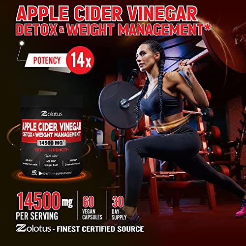 Zolotus 14x Strength Apple Cider Vinegar Capsules, Equivalent to 14500mg, with Turmeric Zolotus buy supplements canada