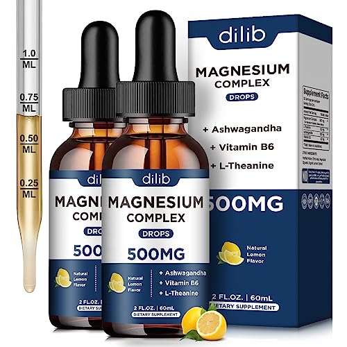 (2 Pack) Magnesium Glycinate, Citrate, Malate Liquid Drops-Triple Magnesium Complex dilib buy supplements canada