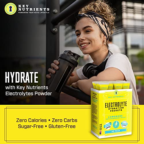 KEY NUTRIENTS Multivitamin Electrolytes Powder Packets - Refreshing Lemonade 40 Pack Hydration Packets - Travel Hydration Powder - No Sugar, No Calories, Gluten Free - Made in USA KEY NUTRIENTS buy supplements canada