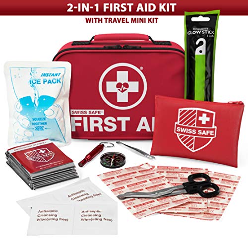 Swiss Safe 2-in-1 First Aid Kit (120 Piece) + Bonus 32-Piece Mini Kit Swiss Safe buy supplements canada