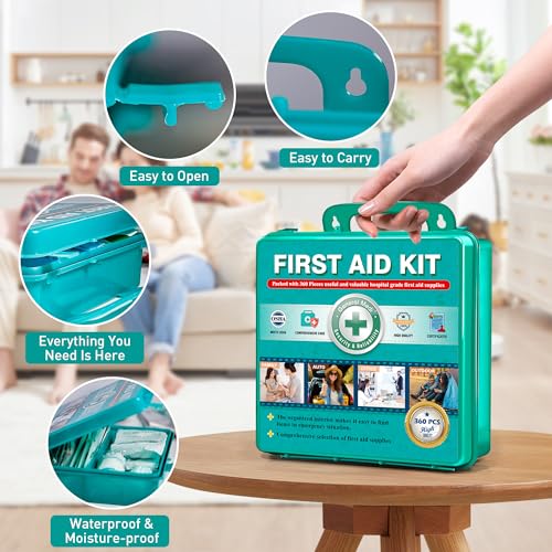 General Medi 360 Pieces Hardcase First Aid Kit - Comprehensive Large First Aid Box General Medi buy supplements canada
