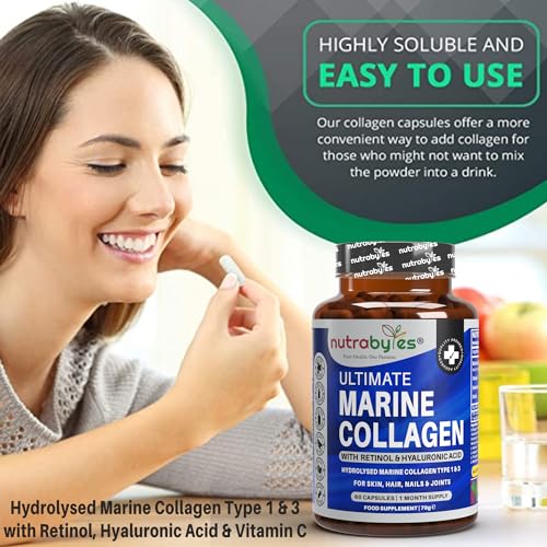 High Strength Marine Collagen with Hyaluronic Acid, Retinol and Vitamin C NUTRABYTES buy supplements canada