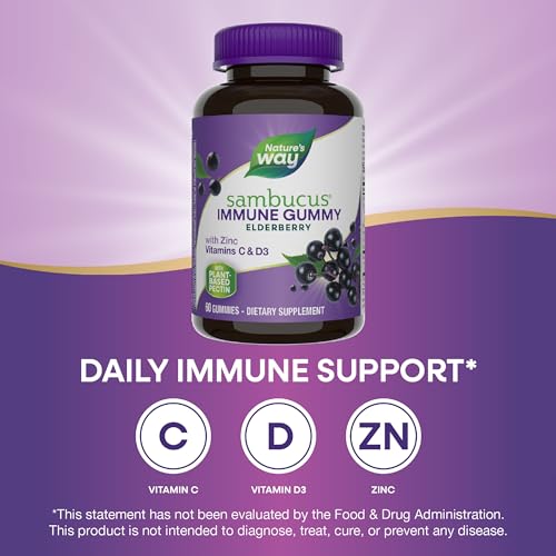 Nature's Way Sambucus Elderberry Immune Gummies, Daily Immune Support Nature's Way buy supplements canada