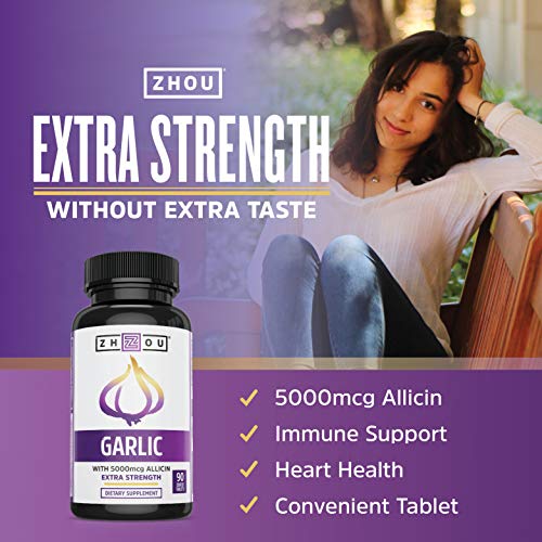 Zhou Nutrition Garlic Supplement With Allicin, Extra Strength 5000mcg Allicin Per Serving Zhou Nutrition buy supplements canada
