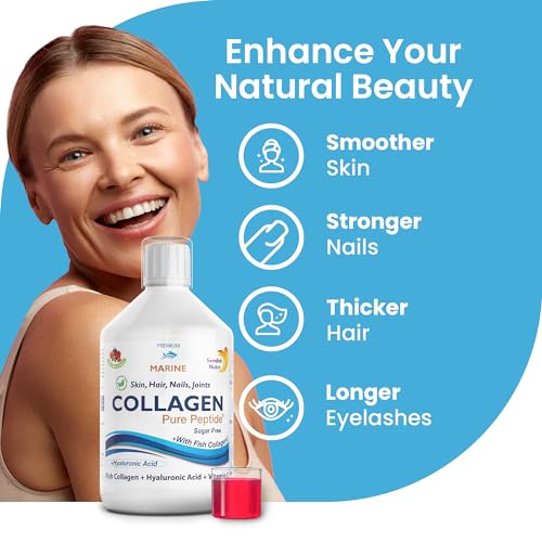 Swedish Nutra Liquid Marine Collagen - Sugar Free Berry Flavour | Minimize Fine Lines, Wrinkles & Improve Skin Elasticity Swedish Nutra buy supplements canada