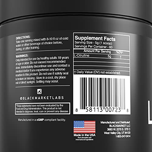 BlackMarket RAW L-Citrulline - Workout Powder Drink Mix for Men & Women, Improve Blood BlackMarket buy supplements canada