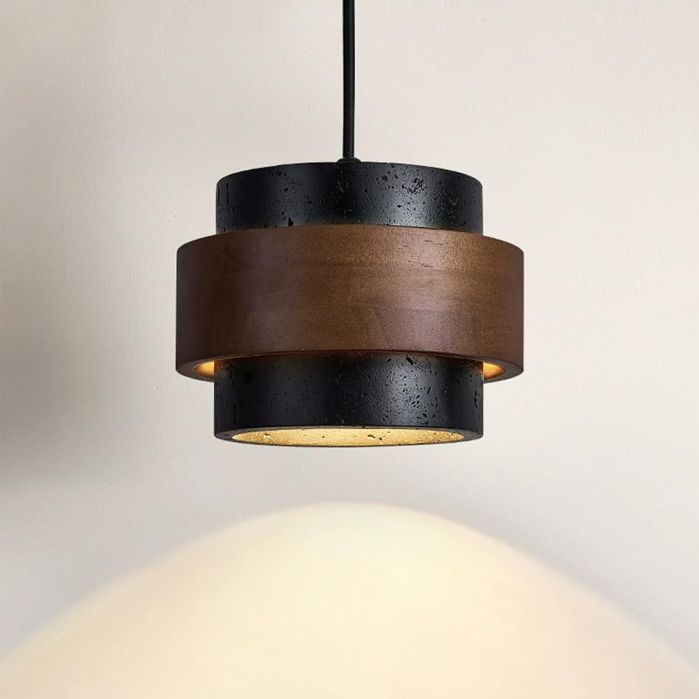 JIANGXMF Nordic Natural Travertine Pendant Light Wabi-sabi Stone Chandelier Retro Industry Hanging Ceiling Lamp for Bedroom Bedside Study Dining Table Lighting (Black) JIANGXMF buy supplements canada