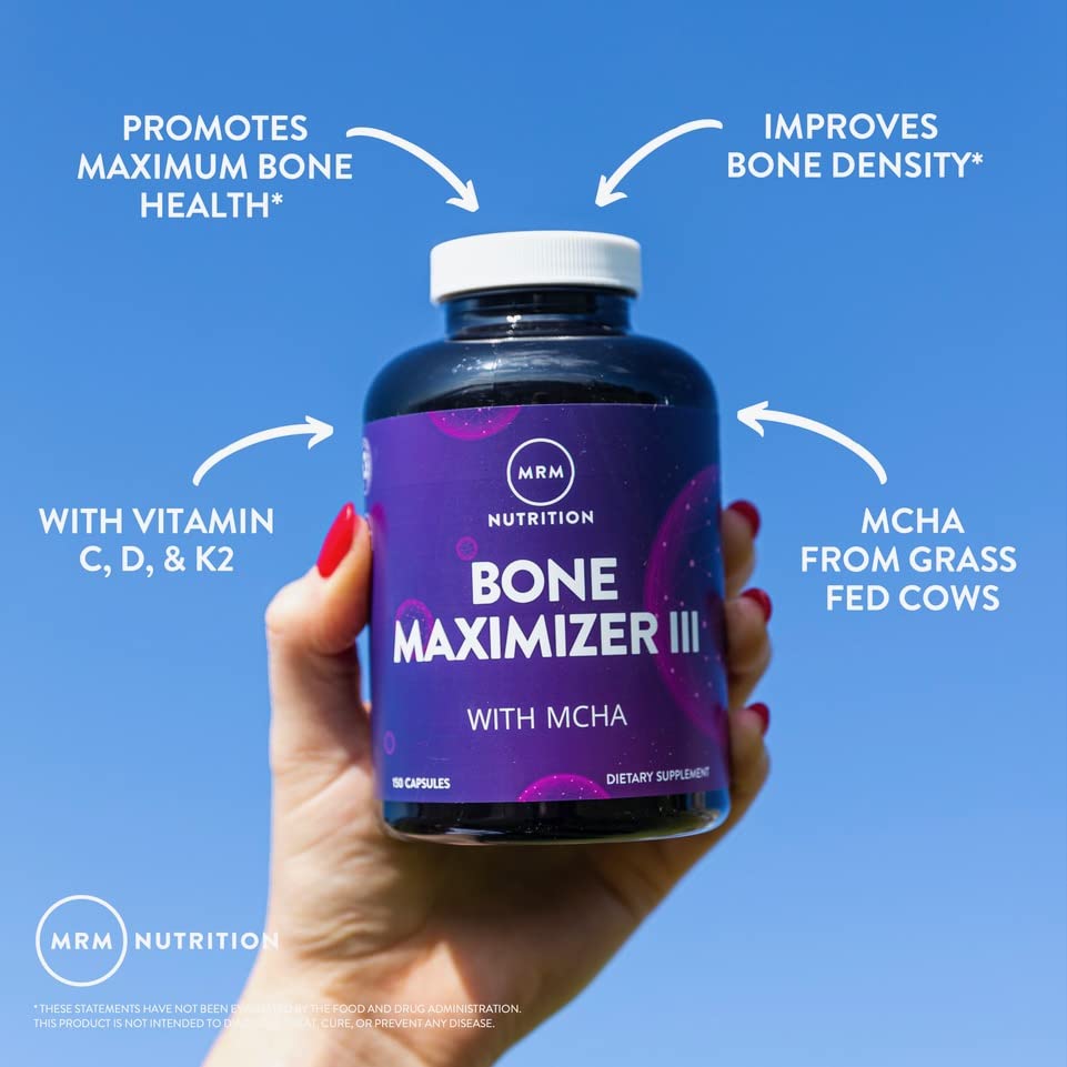 MRM Nutrition Bone Maximizer® III | with MCHA + Vitamin D3 + Vitamin K2 | Bone Health | High Potency | Key Vitamins and Minerals for Bones | 50 Servings MRM buy supplements canada