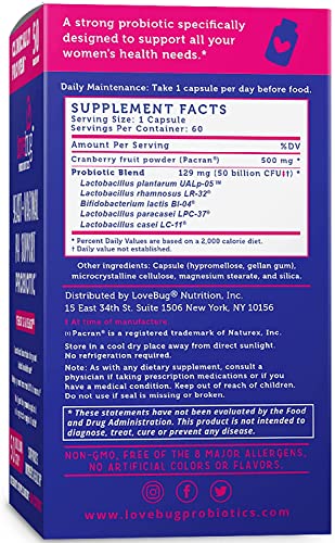 Lovebug Yeast + Vaginal pH Support | Clinically Studied Ingredients for Yeast & UTIs lovebug PROBIOTICS buy supplements canada
