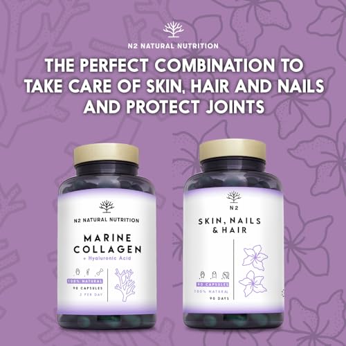 Marine Collagen with Hyaluronic Acid for Skin Care, Hair Care, Joints. Magnesium, Vitamin C. Hydrolysed Collagen Supplements N2 Natural Nutrition buy supplements canada