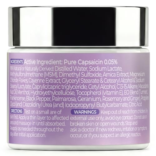 PURPLE CANYON All in One Magnesium Pain Cream – Natural Pain Relief Cream with Arnica, MSM & Capsaicin for Muscle & Joint Support – Fast-Absorbing, Non-Greasy Formula with Aloe Vera & Turmeric PURPLE CANYON buy supplements canada