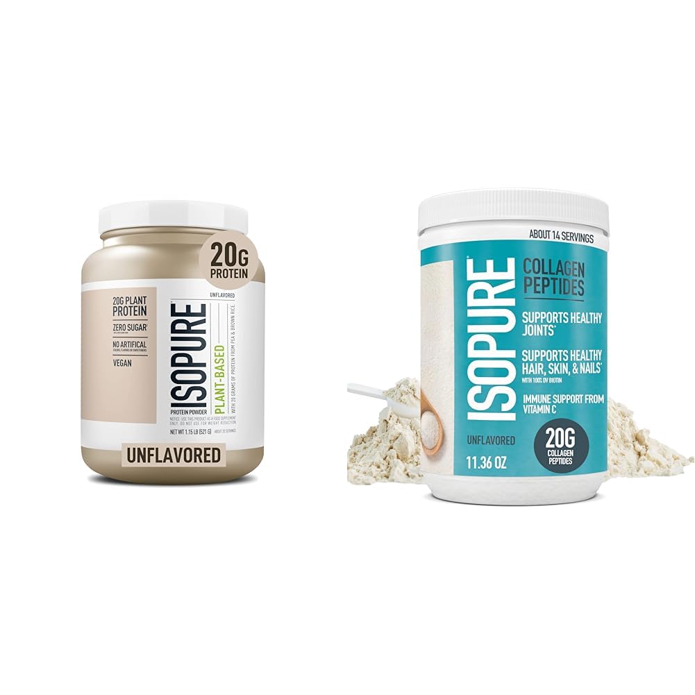 Bundle of Isopure Unflavored Organic Vegan Pea Protein Powder, Dairy Free with Amino Isopure buy supplements canada