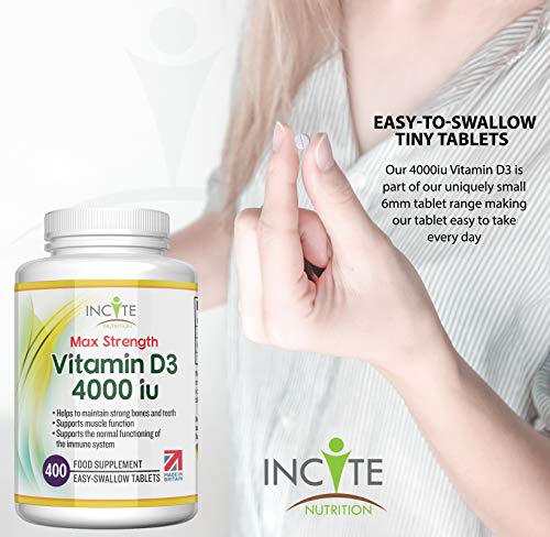 Vitamin D3 4000 iu - Vitamin D Tablets - 1 Year Supply Tablets - Vegetarian - Vitamin D Incite Nutrition buy supplements canada
