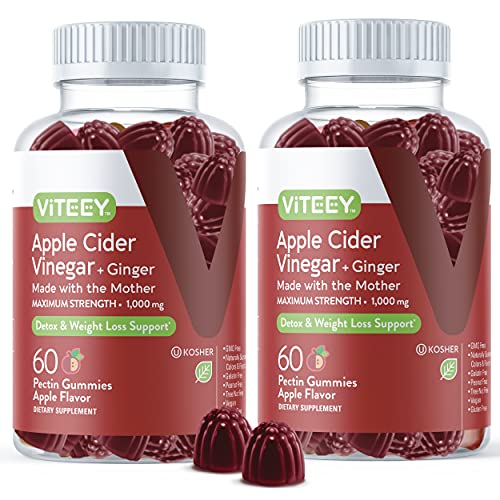 Apple Cider Vinegar Gummies 1,000mg Plus Ginger, ACV with The Mother, Detox Cleanse Viteey buy supplements canada