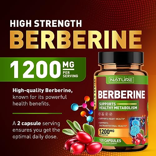 Berberine 1200mg - 100% Pure Berberine HCl Supplement, High Strength Berberine Built by Nature buy supplements canada