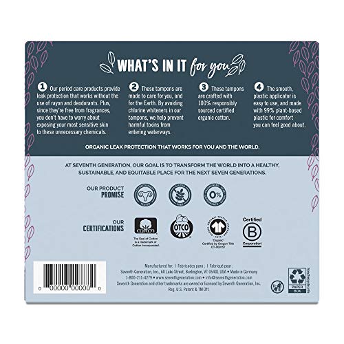 SEVENTH GENERATION Free & Clear Super Tampons with Applicator, 18 CT Seventh Generation buy supplements canada