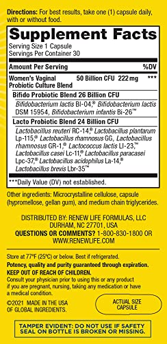Renew Life Women's Probiotic Capsules, 50 Billion CFU Guaranteed, Supports pH Balance Renew Life buy supplements canada