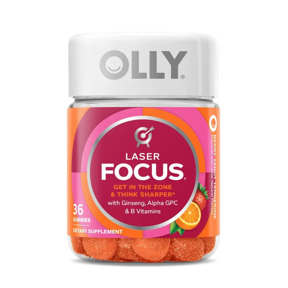OLLY Ultra Strength Goodbye Stress Softgels 60 Count & Laser Focus Gummy 36 Count Brain Support Supplement Bundle OLLY buy supplements canada