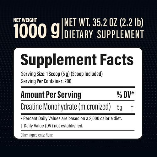 METALIFE 100% Pure Creatine Monohydrate Powder, Canada-Made, 1000 g (200 Servings) Micronized Powder, Muscle Growth, Unflavored, Ideal for Athletes & Fitness Enthusiasts, Third party lab tested, Vegan METALIFE buy supplements canada
