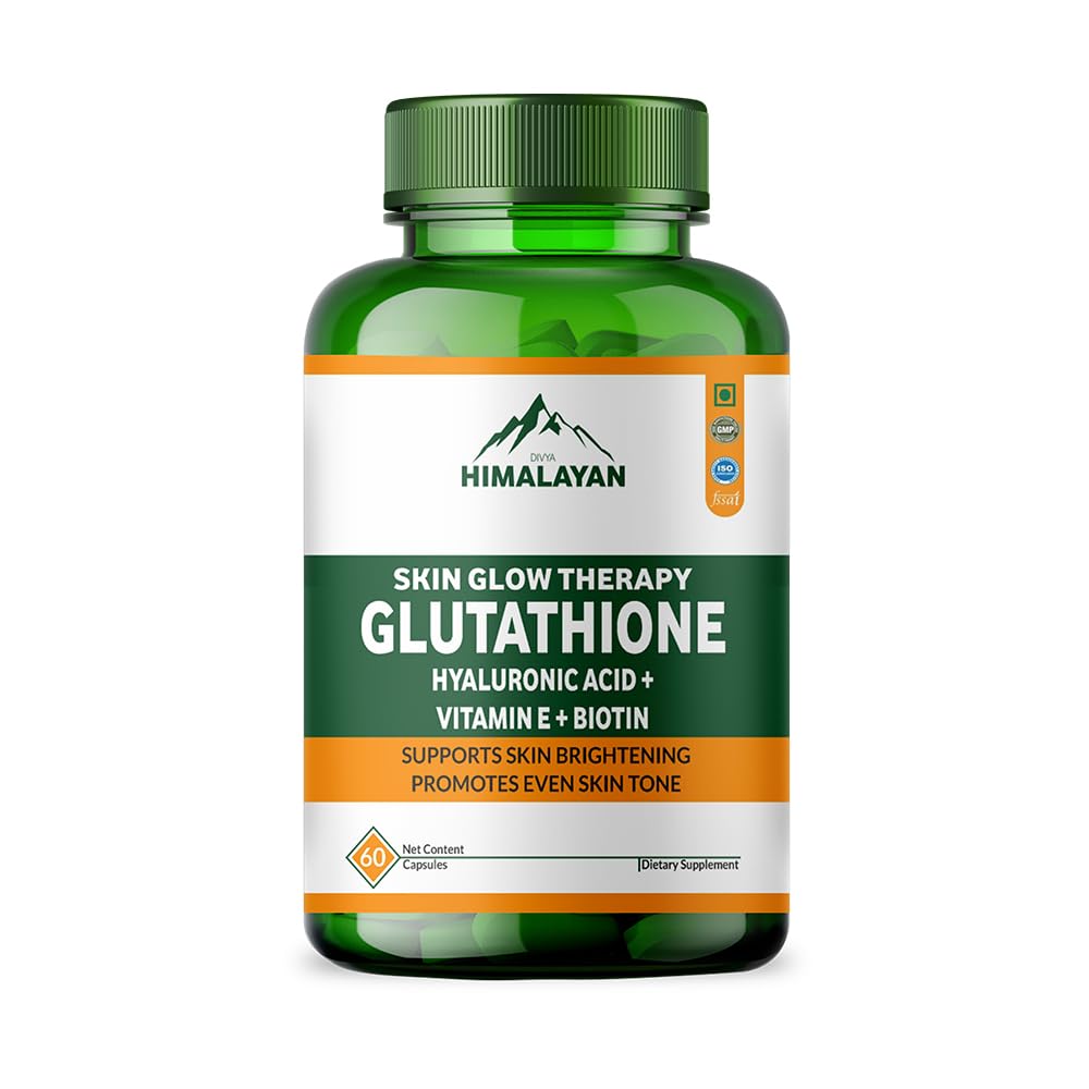 Divyhimalayan L-Glutathione 1000mg - 98% Pure Reduced Form with Vitamin C & ALA for Radiant Skin, Antioxidant & Immune Support - 60 Capsules Divya Himalayan buy supplements canada