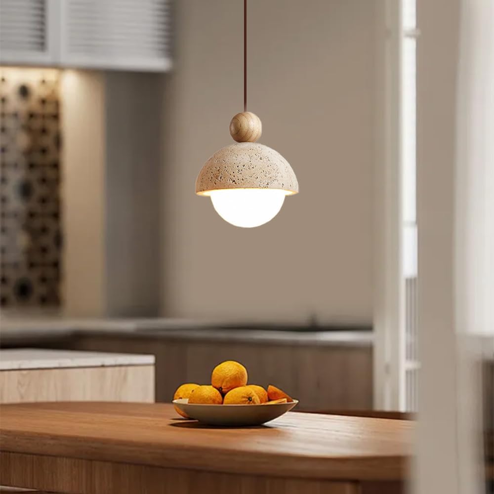 Spherical Wabi Sabi Pendant Light Natural Stone Retro Japanese Style Yellow Travertine Pendant Lighting Vintage Mini Wood Nordic Hanging Light for Kitchen Island Dining Room Bedroom Hallway Bedside OROILUPU buy supplements canada