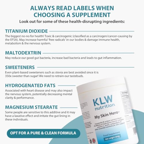 Marine Collagen Powder 10,000mg - with Vitamin C, Zinc, Biotin, Hyaluronic Acid - No fillers, sweeteners or additives KLW Nutrition buy supplements canada