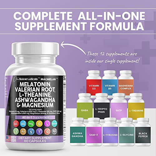 Melatonin 10mg Valerian Root 6000mg L Theanine 200mg Ashwagandha Clean Nutraceuticals buy supplements canada