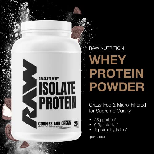 RAW Whey Isolate Protein Powder, Cookies N Cream - 100% Grass-Fed Sports Nutrition RAW buy supplements canada