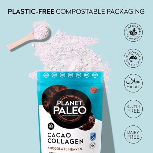 Planet PaleoCacao Collagen Powder (285g, 30 Servings) - MSC Certified, Wild Caught Marine Collagen Planet Paleo buy supplements canada