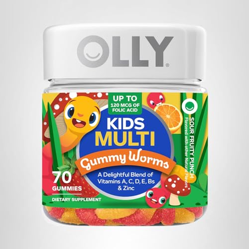 OLLY Kids Multivitamin Gummy Worms, Overall Health and Immune Support, Vitamins and Minerals A, C, D, E, Bs and Zinc, Chewable Supplement OLLY buy supplements canada
