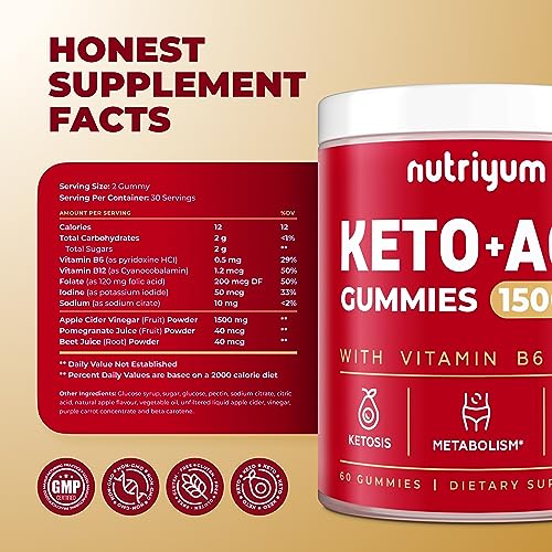 nutriyum Keto ACV Gummies 1500 mg - Apple Cider Vinegar Gummies with B6 & B12 nutriyum buy supplements canada