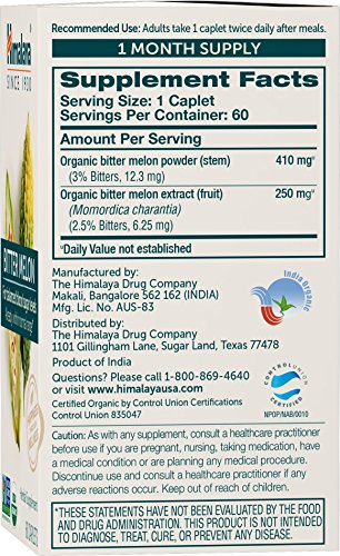 Himalaya Organic Bitter Melon for Glucose Metabolism, 660 mg, 60 Caplets, 1 Month Supply Himalaya buy supplements canada