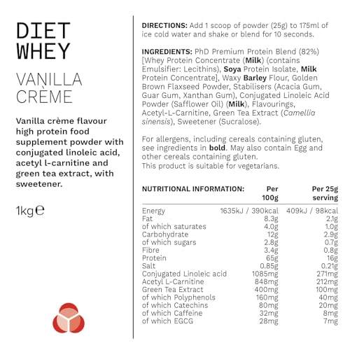 PhD Nutrition Diet Whey High Protein Lean Matrix, Vanilla Crème Diet Whey Protein Powder PhD buy supplements canada