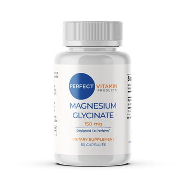 Perfect Vitamin Products Magnesium Glycinate 150mg – Vegan Capsules for Sleep, Stress & Muscle Support – Non-GMO, High Absorption, Gentle on Stomach – (60 Vegan Capsules) Perfect Vitamin Products buy supplements canada