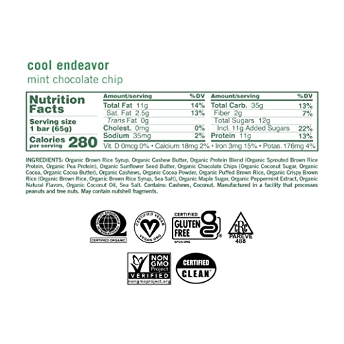 GoMacro MacroBar Organic Vegan Protein Bars - Mint Chocolate Chip, 2.3 Ounce Bars GoMacro buy supplements canada